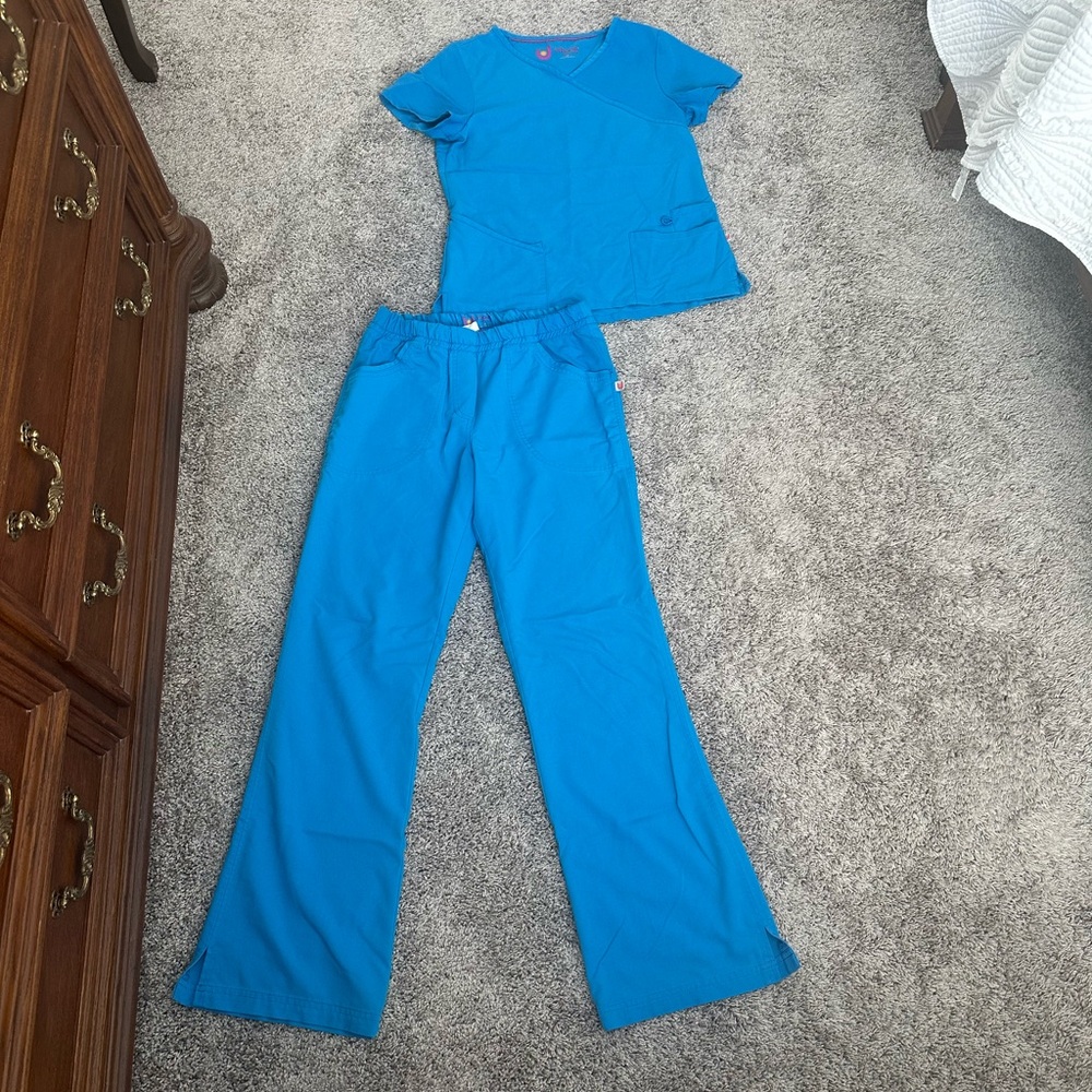 Urbane Blue Scrub Set